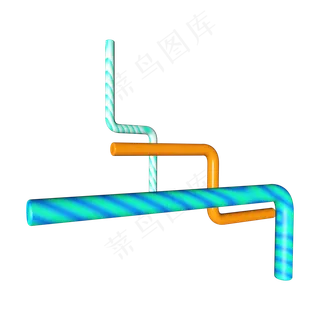 618电商c4d交叉渐变金属管道