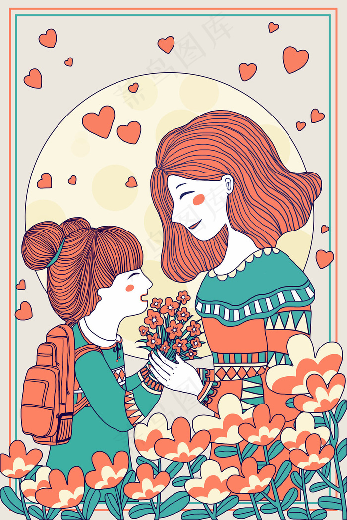 母亲节妇女节温馨温暖母爱(3545X5315(DPI:300))psd模版下载