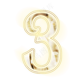 金色光效数字3