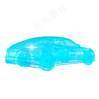 汽车科技智能魔幻数据光点状线后,免抠元素