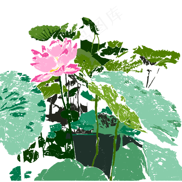 立夏荷花免扣素材(2000X2000(DPI:300))psd模版下载