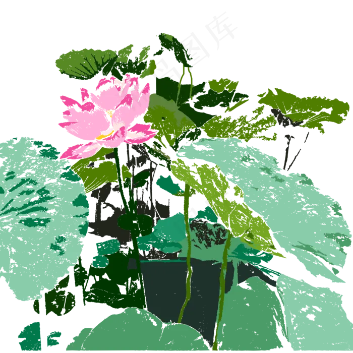 立夏荷花免扣素材(2000X2000(DPI:300))psd模版下载