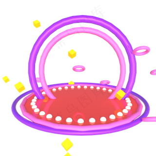 紫色电商618促销展台