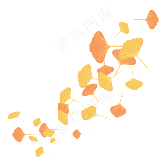 黄色银杏叶飘落叶子