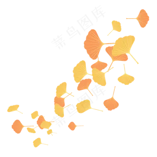 黄色银杏叶飘落叶子