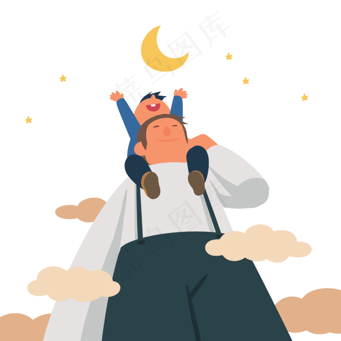 父亲节摘月亮(2500X2500(DPI:300))psd模版下载