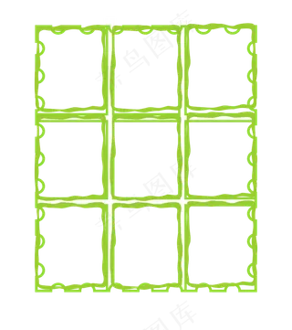 绿色9宫格模板,免抠元素