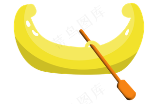 卡通手绘黄色香蕉船