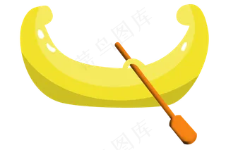 卡通手绘黄色香蕉船