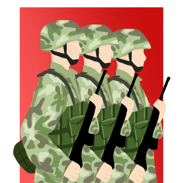 军装士兵红色军人(2000X2000(DPI:300))psd模版下载