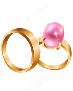 矢量手绘黄金戒指,免抠元素