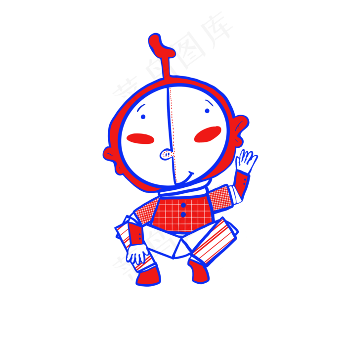 卡通几何风格小孩子(2048X2048(DPI:132))psd模版下载