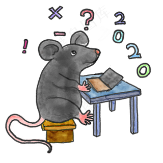 2020鼠年老鼠水墨,免抠元素