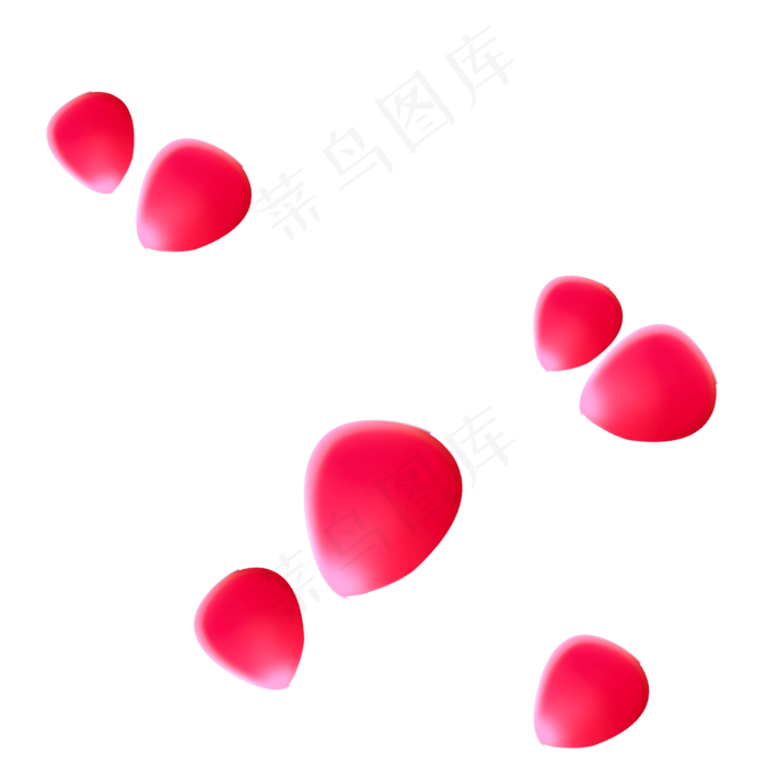 红色新鲜玫瑰花瓣飞舞