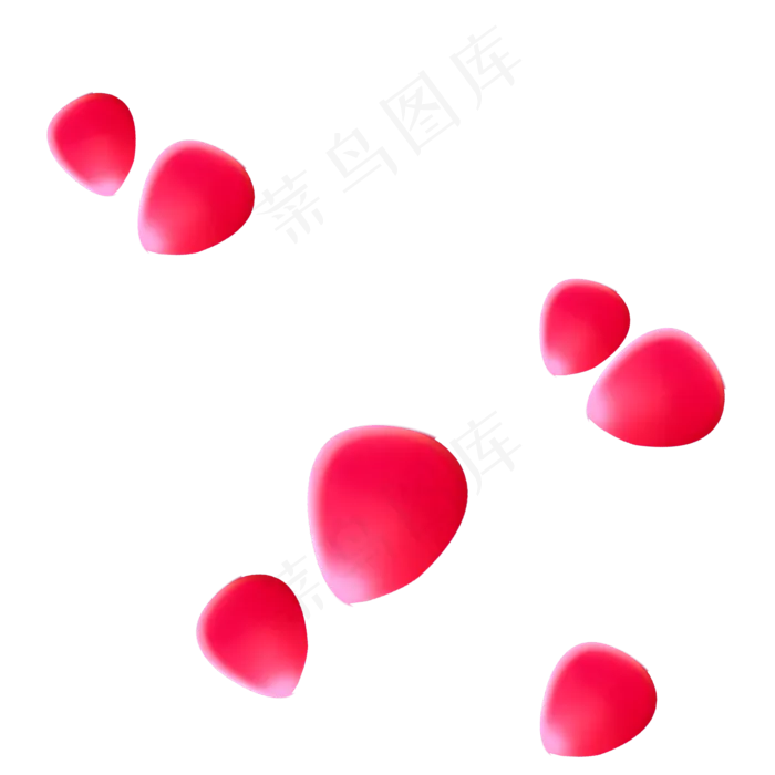 红色新鲜玫瑰花瓣飞舞(2000X2000(DPI:300))psd模版下载