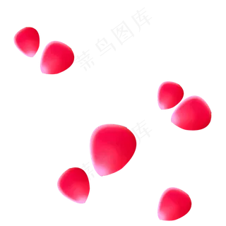 红色新鲜玫瑰花瓣飞舞