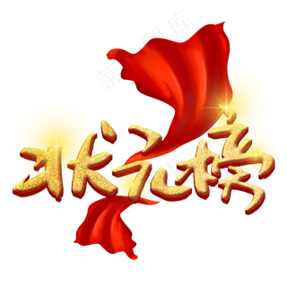 状元榜手写手稿创意金色艺术字