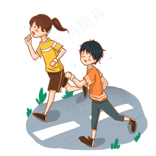 运动健身奔跑的孩子们,免抠元素