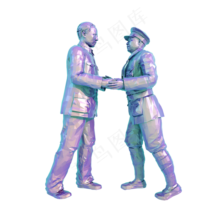 蒸汽波红军雕塑png图