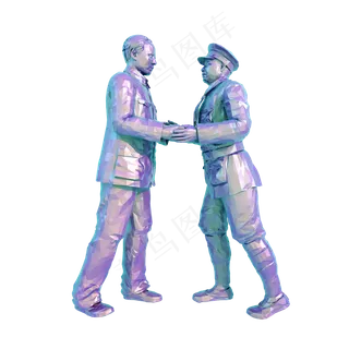 蒸汽波红军雕塑png图