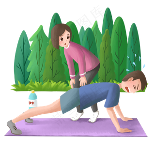 健身运动俯卧撑