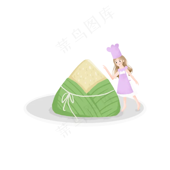 端午节的粽子和女孩(2000X2000(DPI:300))psd模版下载