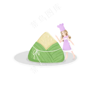 端午节的粽子和女孩