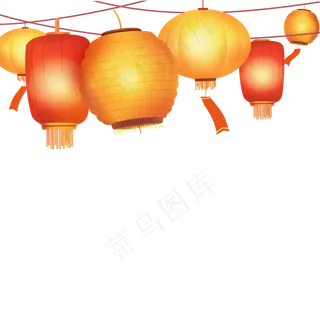 挂着的灯笼卡通png素材,免抠元素