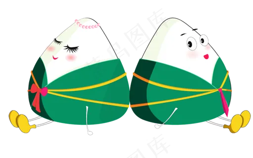 端午节卡通情侣粽子