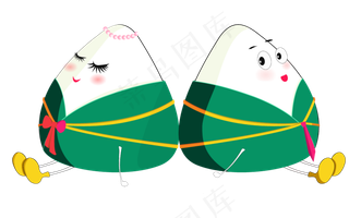 端午节卡通情侣粽子