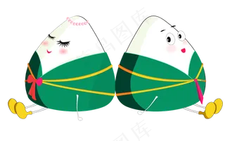 端午节卡通情侣粽子