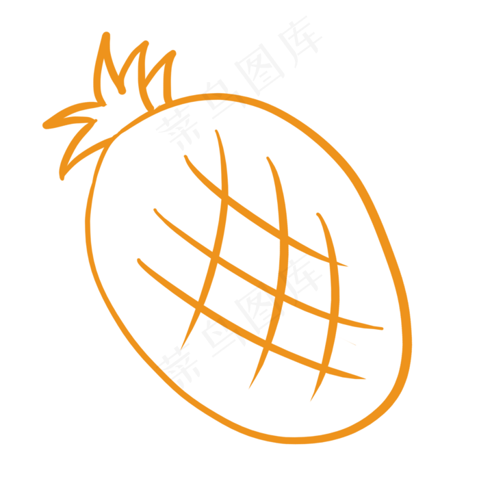 线条菠萝(2000*2000px 300 dpi )ai矢量模版下载
