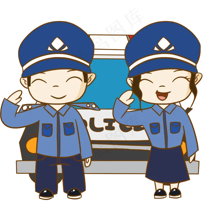 交通出行卡通人物警察,免抠元素(2480*2480px 300 dpi )psd模版下载