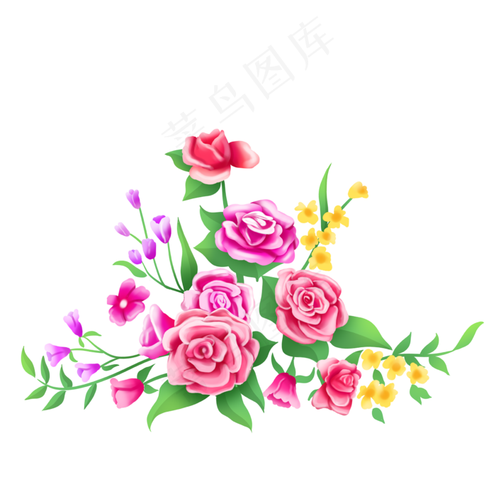 彩色玫瑰花(2400X2400)