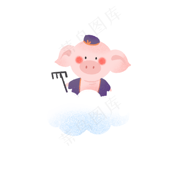 手绘可爱西游记之猪八戒,免抠元素