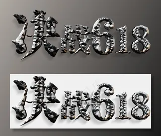 电商促销决战618金属划痕质感立体免扣分层艺术字