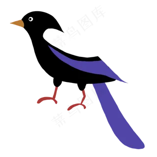 灰色创意喜鹊小鸟元素,免抠元素