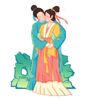 淡雅中国风国潮情人人物 淡雅中国风国潮情人人物
