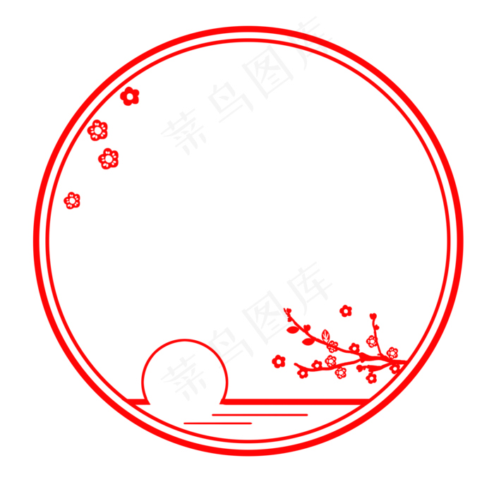 手绘中国风剪纸边框,免抠元素