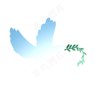剪纸风和平鸽橄榄枝,免抠元素