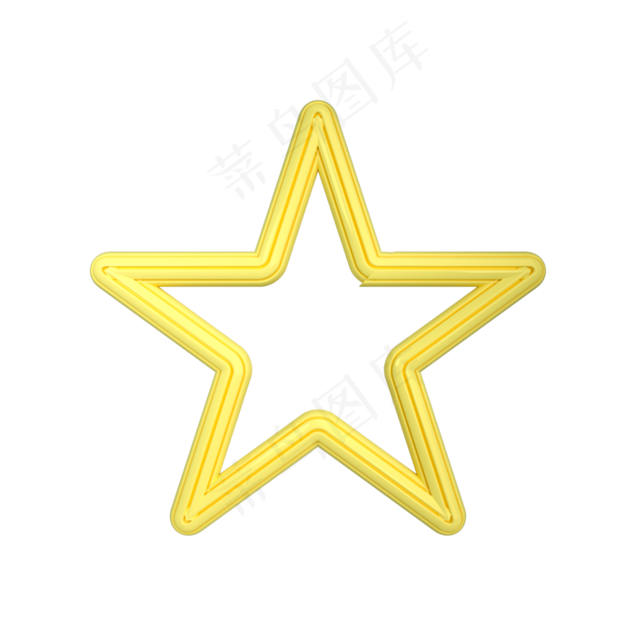 黄色立体质感五角星边框(2000X2000(DPI:300))psd模版下载