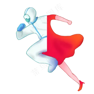 女生节女医生抗击疫情,免抠元素