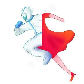 女生节女医生抗击疫情,免抠元素