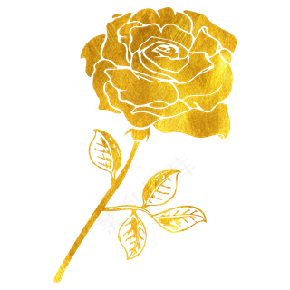 情人节爱情烫金玫瑰