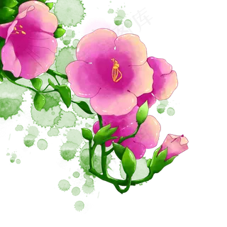 水彩花藤花枝 水彩花藤花枝