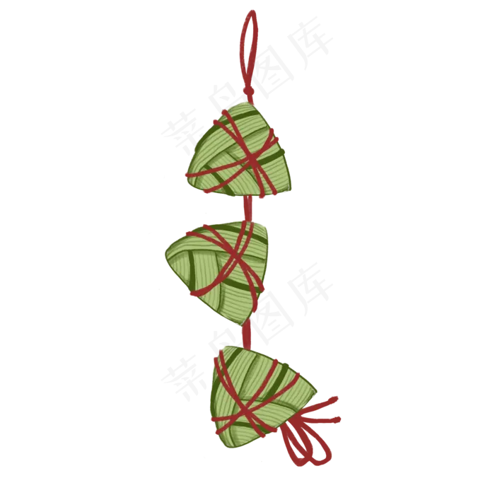 一串粽子红绳PNG(2000X2000(DPI:300))psd模版下载