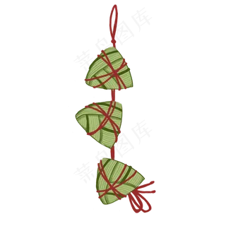 一串粽子红绳PNG