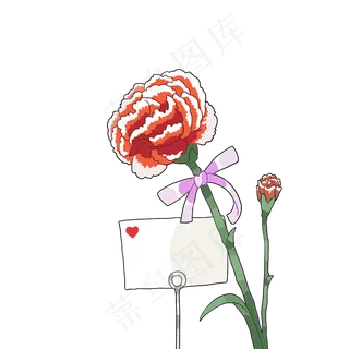 手绘母亲节康乃馨免抠素材