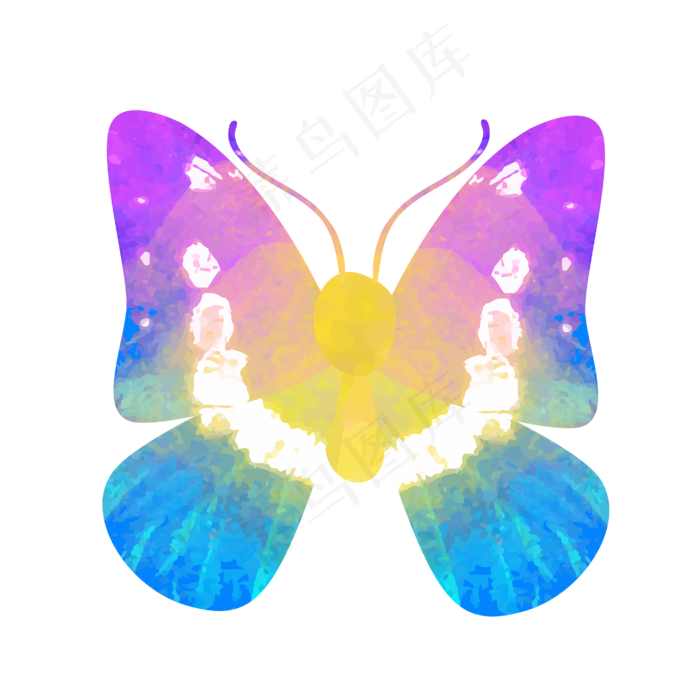 卡通手绘可爱蝴蝶彩色蝴蝶