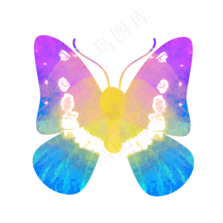 卡通手绘可爱蝴蝶彩色蝴蝶